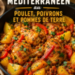 Plat de poulet méditerranéen avec poivrons et pommes de terre