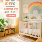 Designs de nurseries arc-en-ciel colorées