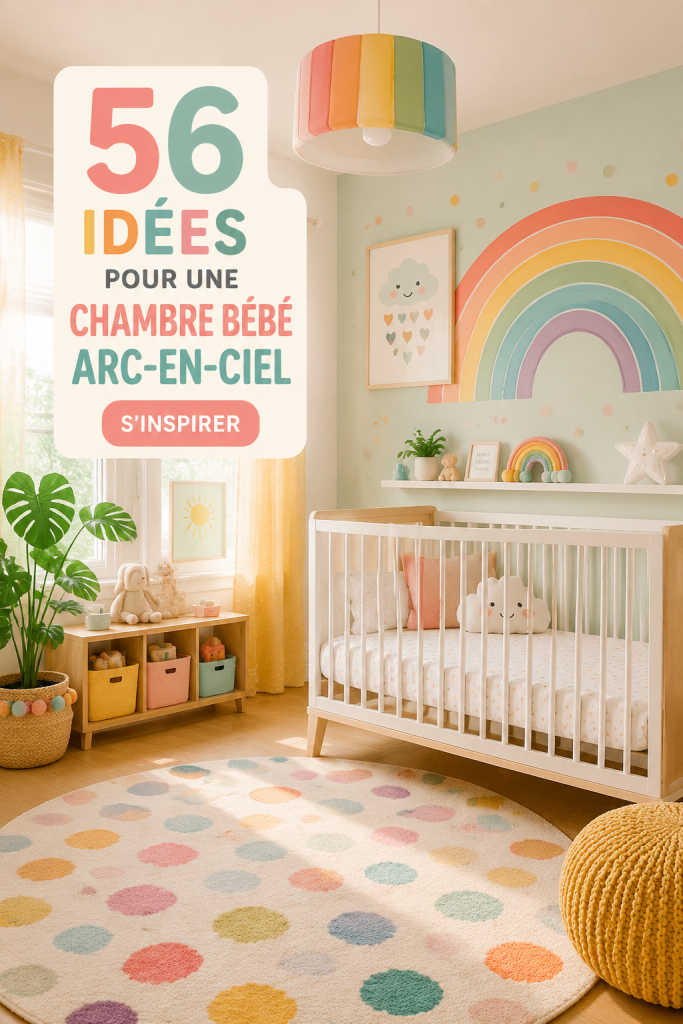 Designs de nurseries arc-en-ciel colorées