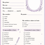 Préparation des écrits de rentrée avec des fournitures scolaires et un carnet.