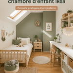 Chambre d'enfant élégante avec meubles Ikea bien arrangés