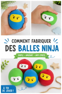 Balles anti-stress en forme de ninja fabriquées avec des matériaux recyclés