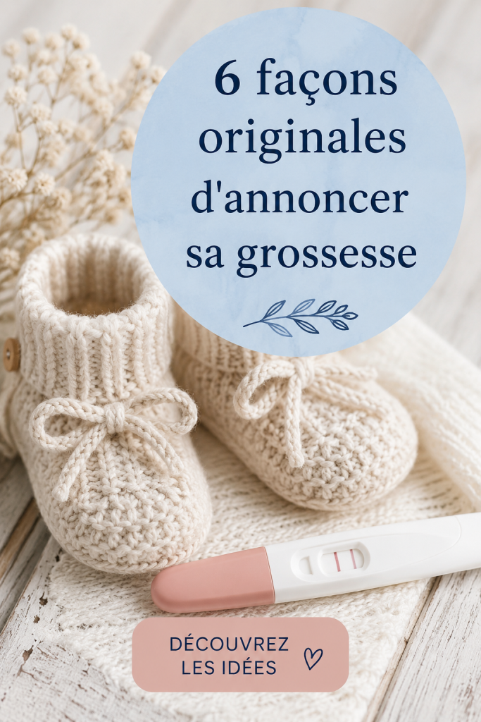 Annonce créative de grossesse avec une photo d'un couple heureux