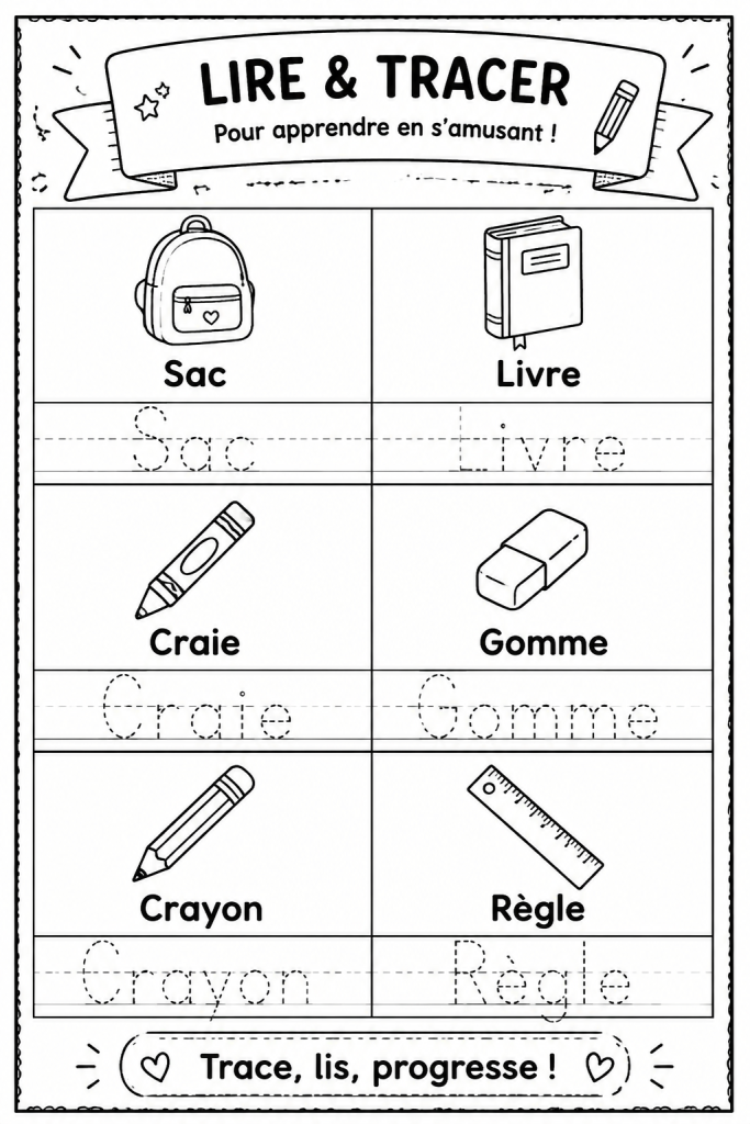 Des enfants utilisant des feuilles de traçage pour apprendre à écrire