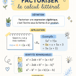 Fiche de révision sur la factorisation en maths pour collégiens
