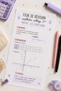 Fiche de révision se concentrant sur les fonctions en maths pour le collège.