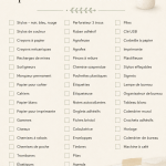 Checklist visuelle de fournitures scolaires essentielles pour la rentrée