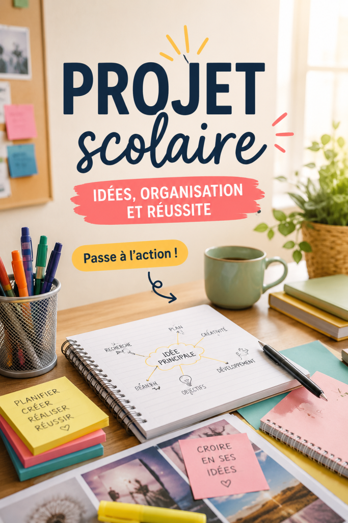 Un étudiant travaillant sur un projet scolaire avec un ordinateur et des livres sur la table.