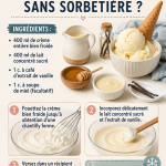 Glace maison sans sorbetière servie dans un bol avec des fruits