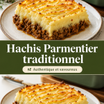 Un plat de hachis parmentier traditionnel servi avec une belle dorure.