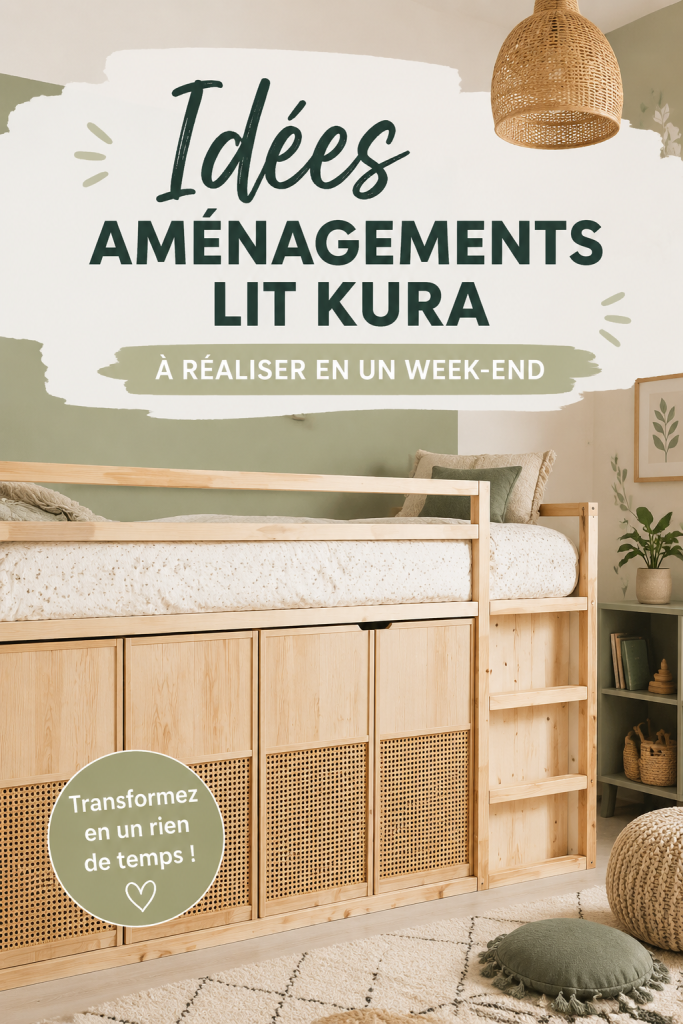 Un lit Ikea Kura personnalisé avec des couleurs vives et des décorations créatives pour une chambre d'enfant.