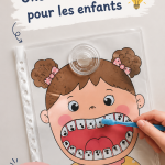 Enfant concentré sur une activité créative à la maison.