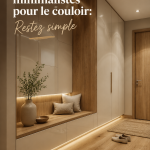 Un couloir minimaliste avec des accessoires épurés et élégants.