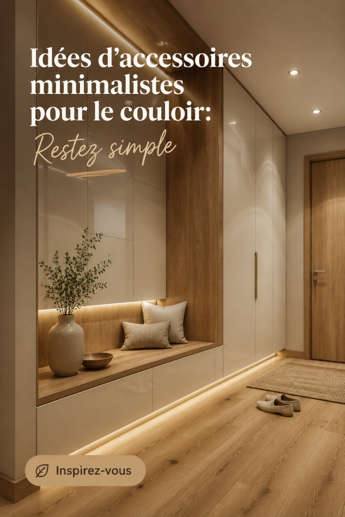 Un couloir minimaliste avec des accessoires épurés et élégants.