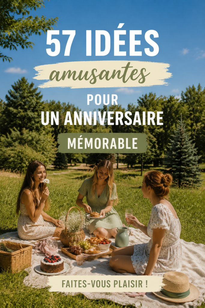 Un groupe d'amis célébrant un anniversaire avec des sourires et des décorations colorées.