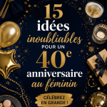 Fête de 40 ans avec décorations élégantes et invités heureux