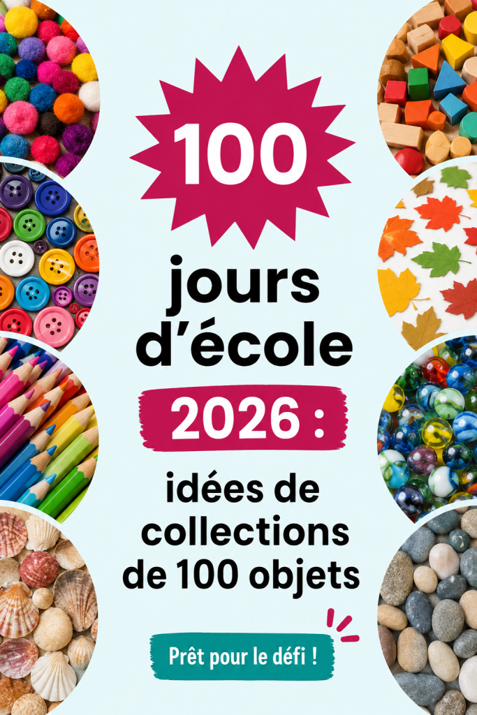 Un groupe d'enfants rassemblant des objets variés pour une activité scolaire de 100 objets.