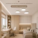Chambre d'enfant décorée avec goût, alliant esthétique et fonctionnalité.
