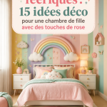 Chambre girly avec des accents roses et décorations féminines