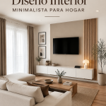Un salon minimaliste et chaleureux avec des couleurs douces et des meubles épurés.
