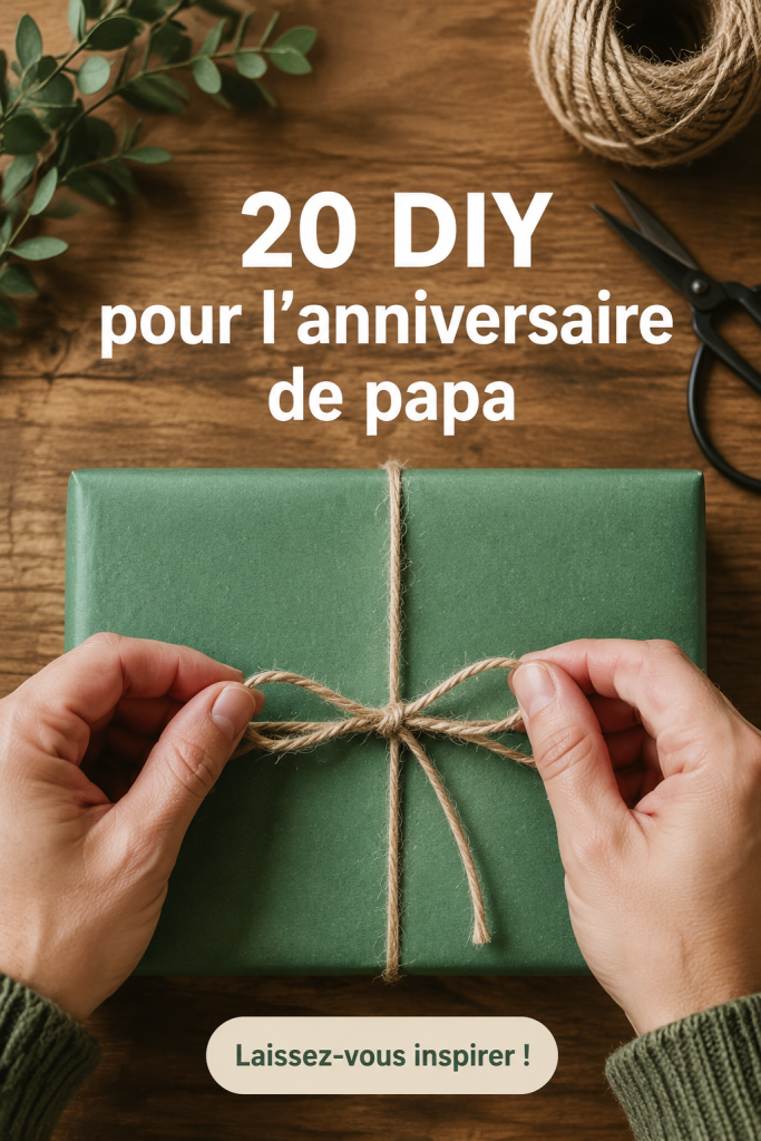 Des idées de DIY pour l'anniversaire d'un père, incluant des cadeaux faits main.