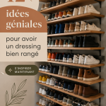Dressing bien organisé avec vêtements colorés et accessoires