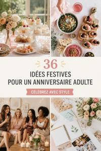 une fête d'anniversaire d'adulte avec décorations et invités heureux