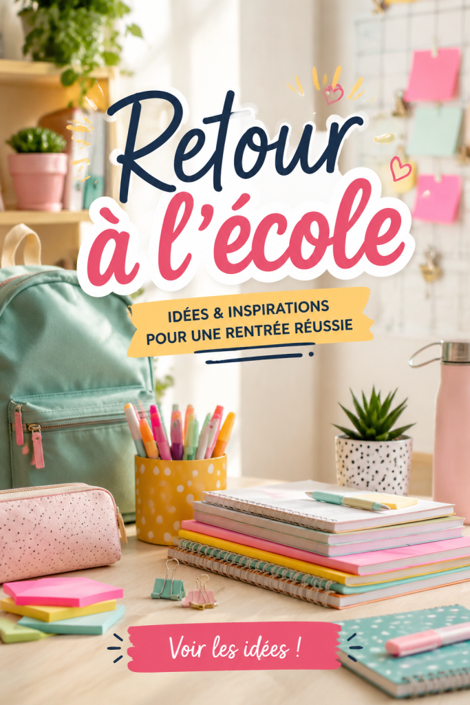 Matériel scolaire organisé sur un bureau prêt pour la rentrée