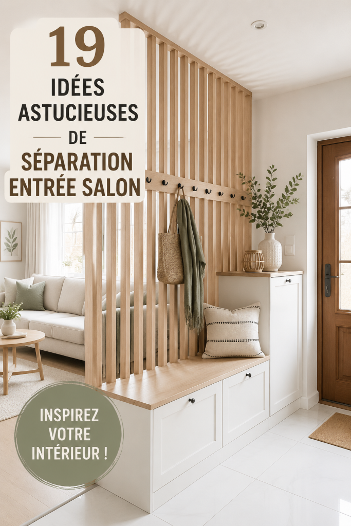 Décoration intérieure avec une séparation élégante entre l'entrée et le salon.