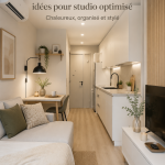 Un appartement studio aménagé de manière chic et fonctionnelle