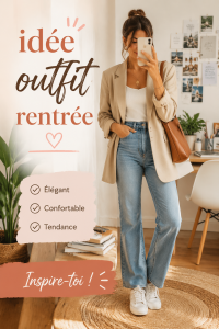 Idée de tenues tendance pour la rentrée, présentant différents outfits stylés.