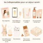 Une trousse de maternité pleine de essentiels pour les futures mamans.