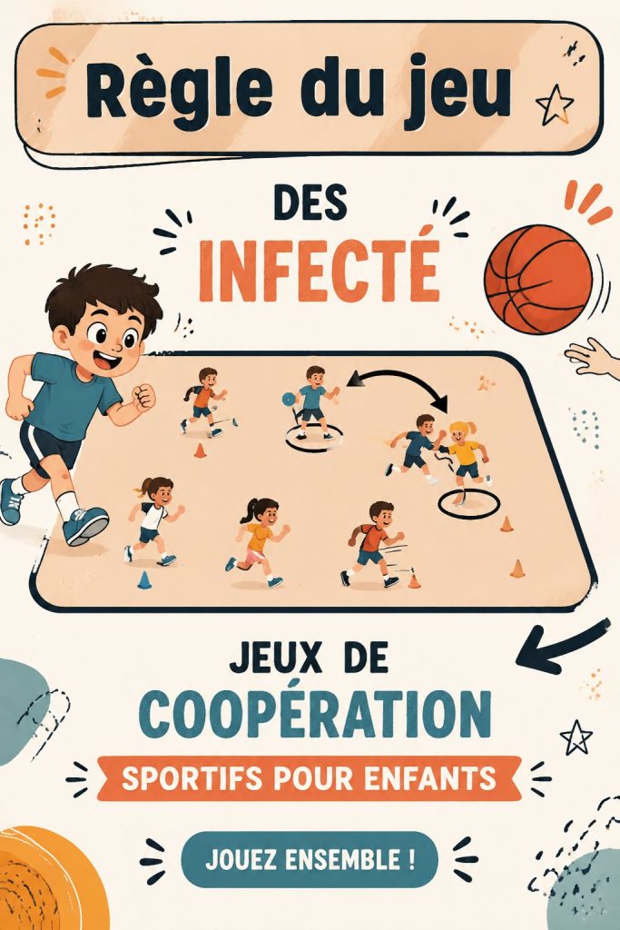 Enfants s'amusant ensemble lors d'un jeu coopératif en plein air.