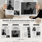 Un journal d'anniversaire coloré avec des photos et des messages privés.