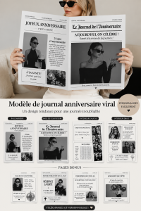 Un journal d'anniversaire coloré avec des photos et des messages privés.