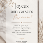 Cadeaux d'anniversaire créatifs pour maman, bouquets et surprises.