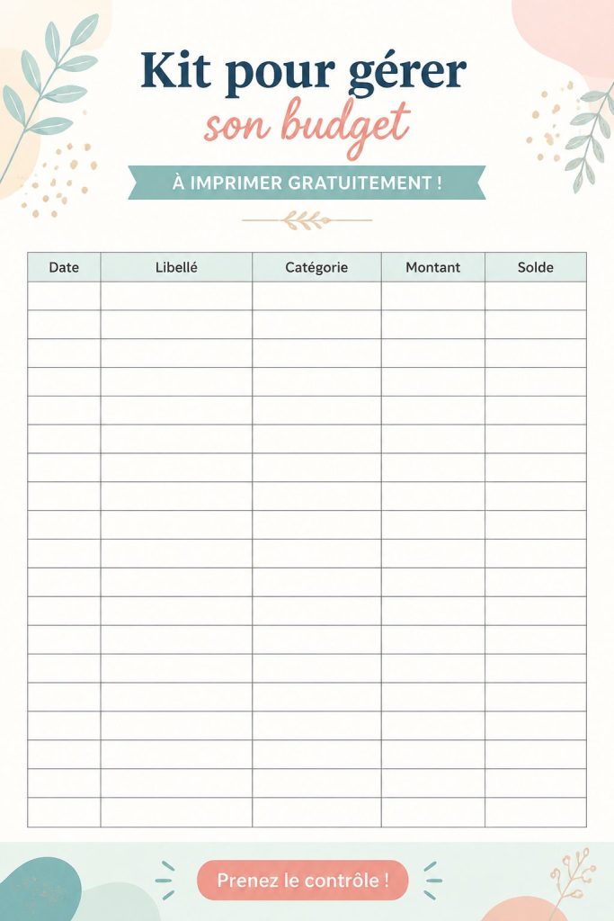 Kit pratique pour faire ses comptes, à imprimer gratuitement pour une gestion simplifiée des finances.