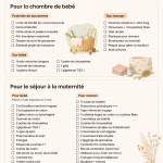 Liste de naissance d'été avec des vêtements légers et accessoires pour bébé.