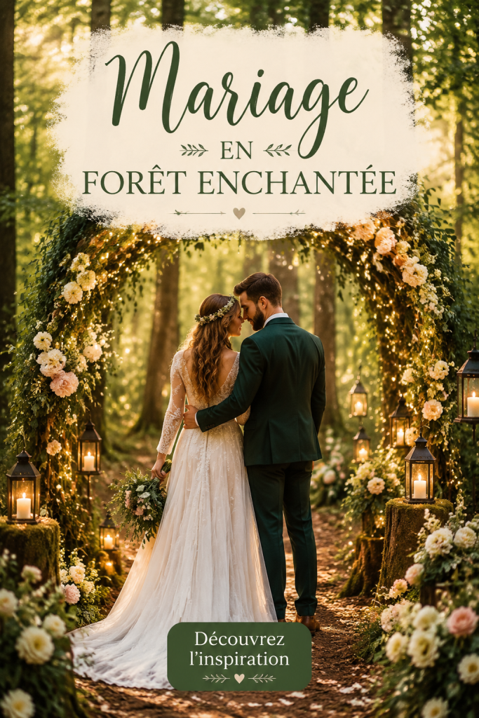 Mariage en forêt avec un décor enchanteur et romantique