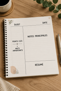Des personnes prenant des notes lors d'une conférence avec des ordinateurs et des carnets