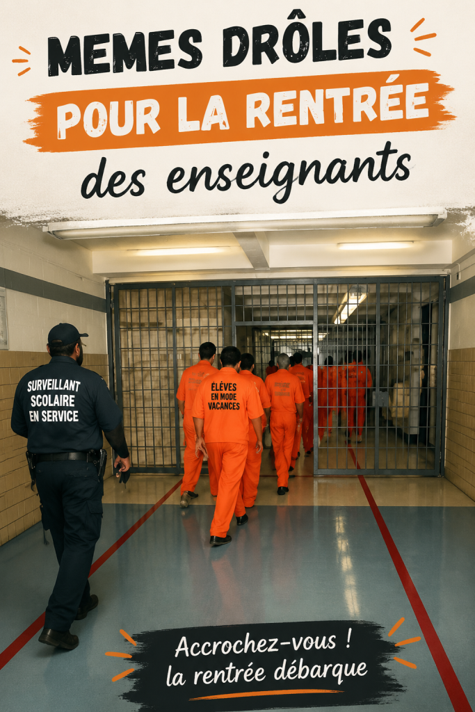 Un collage de memes drôles pour la rentrée scolaire des profs, illustrant divers aspects de la vie d'enseignant.