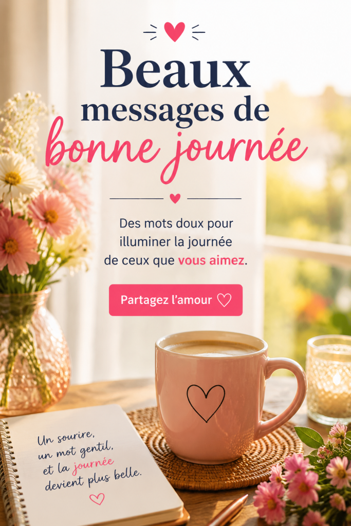 Un ensemble de messages inspirants pour bien commencer la journée, avec des arrière-plans lumineux.