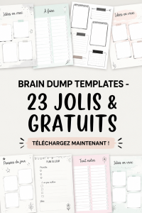 Modèles variés de brain dump pour une meilleure organisation étudiante