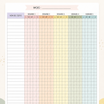 Modèle de feuille d'attendance à imprimer pour les étudiants
