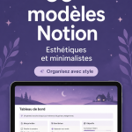 Capture d'écran d'un modèle Notion esthétique pour l'organisation d'études.