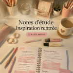 Des notes de cours colorées et bien organisées sur un bureau