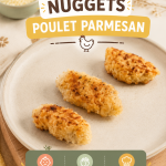 Nuggets de poulet au parmesan préparés pour un bébé, sains et savoureux