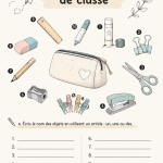 Des objets essentiels pour la rentrée scolaire disposés sur une table.