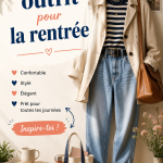 Outfit tendance pour la rentrée 2023 avec un mélange de styles et de couleurs