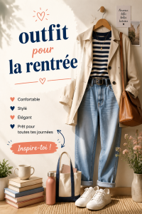 Outfit tendance pour la rentrée 2023 avec un mélange de styles et de couleurs
